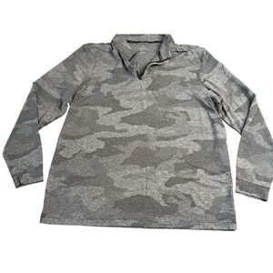 Golf RGCC 1016 Men Pullover Golf Shirt Long Sleeve 1/4 Zip XL Gray CAMOUFL #472C